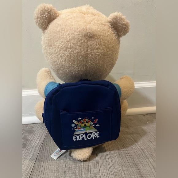Spark Create Imagine Musical Light Up Tan Bear w/Blue Explore Backpack 14" Plush - Picture 7 of 11